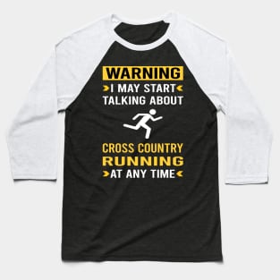 Warning Cross Country Running XC Baseball T-Shirt